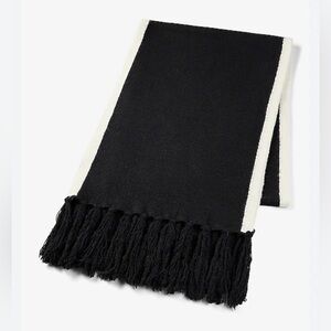 Express Black and White Fringed Scarf one size